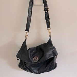 Black leather Tory Burch shoulder bag with gold detail